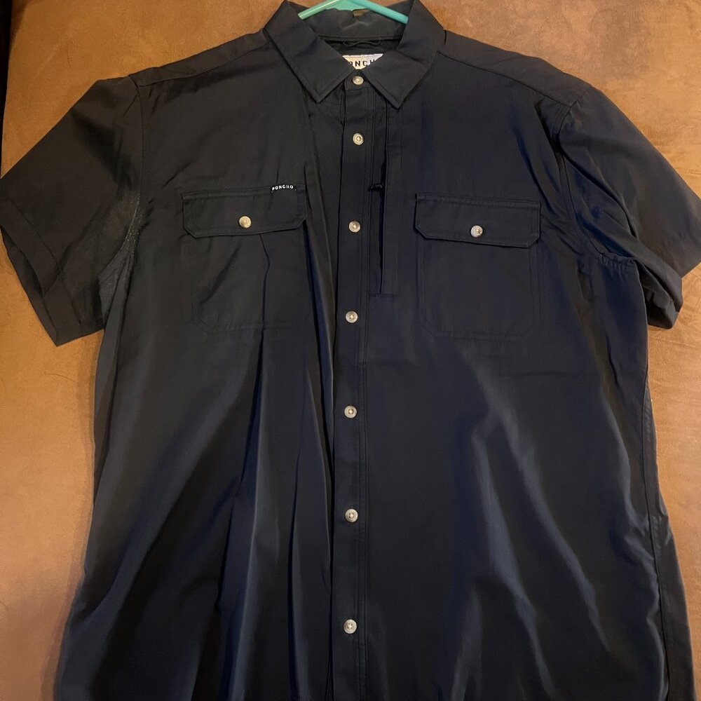 Poncho Short Sleeve Dark Blue Shirt